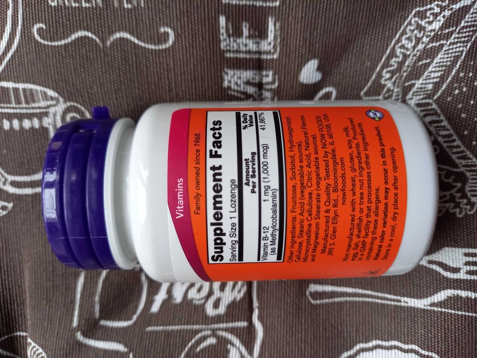 Витамин б-12 метил В12, b12 Now foods 1000 мкг 100 шт спрей