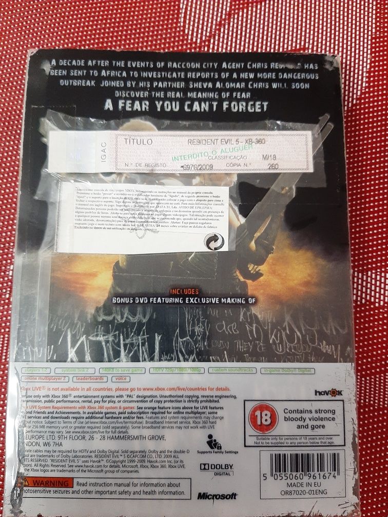 Resident evil 5 edição limitada caixa metal