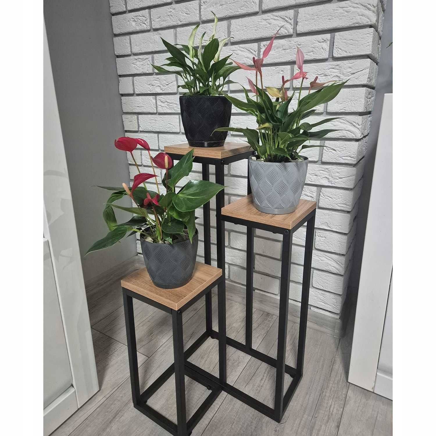 Kwietnik stojący stojak na kwiaty kwiatki rośliny metalowy 67cm