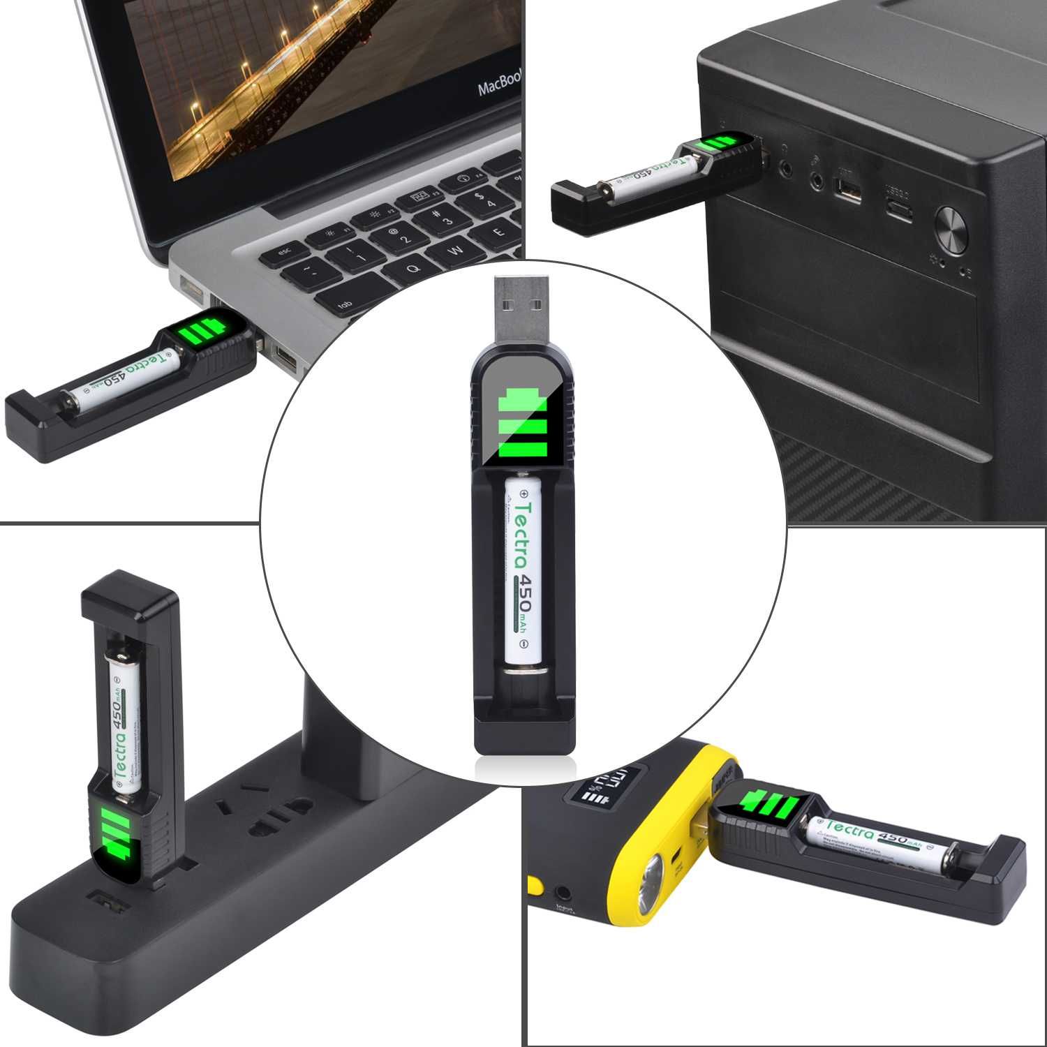 Akumulatorki AAAA (2 szt) + Ładowarka (AA/AAA/AAAA) USB