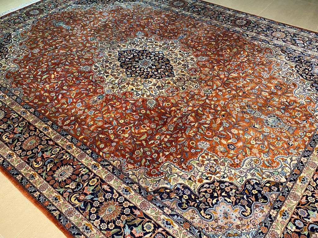 Prestizowy Ghoum Kork 400 # 280 Kaszmirowy perski dywan ręcznie tkany