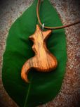 Naszyjnik Drewniany Handmade Lis Lisek Rękodzieło
