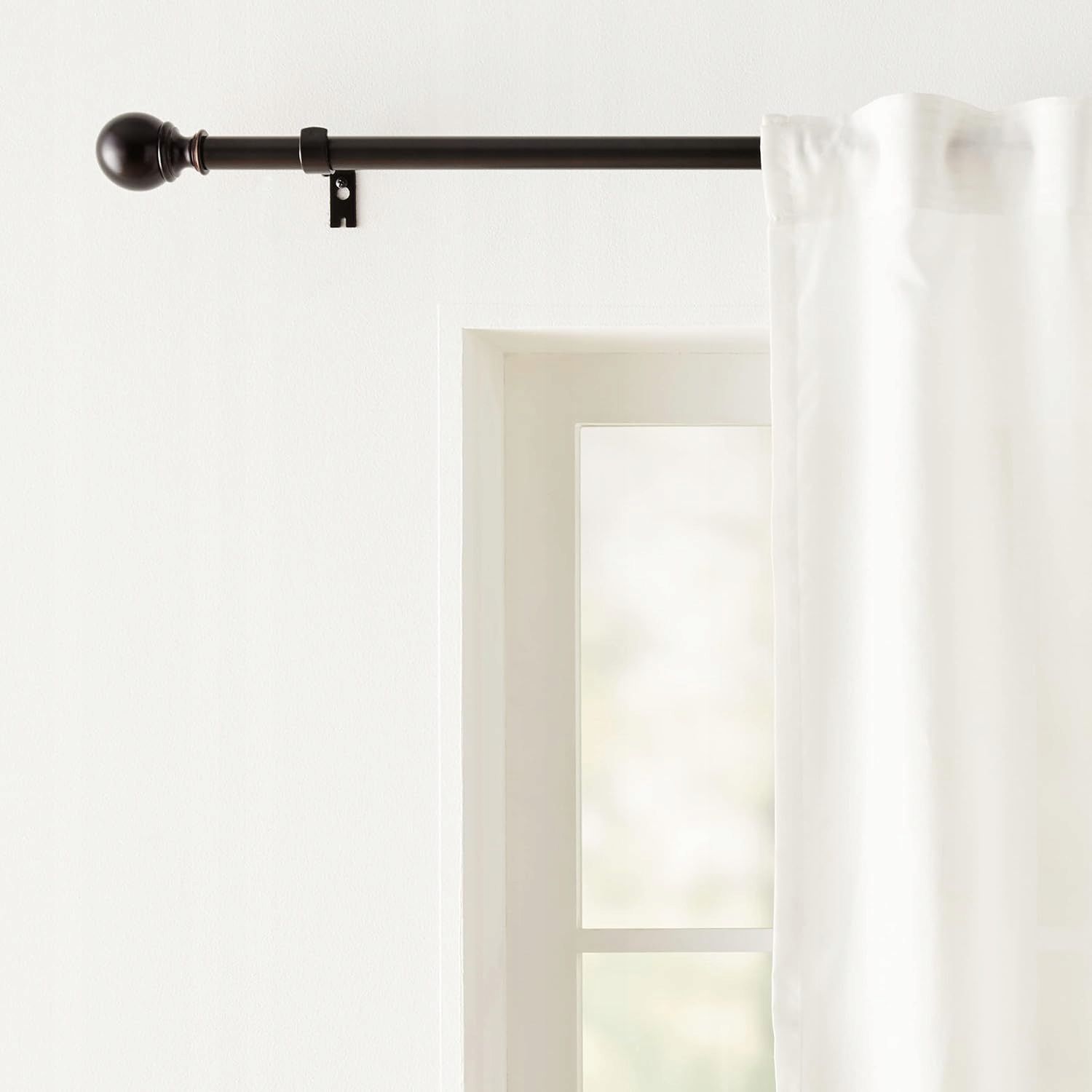 Rozsuwany drążek do zasłon, karnisz nierdzewny, 2 uchwyty od 86-132 cm