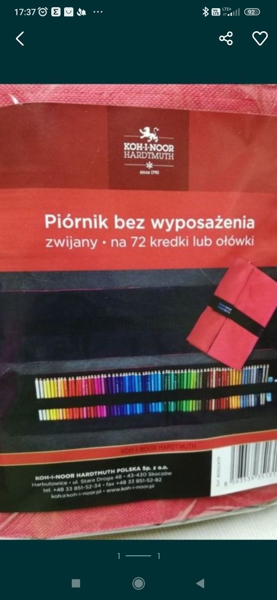 Nowy piórnik Koh-I-Noor na 72 kredki duży