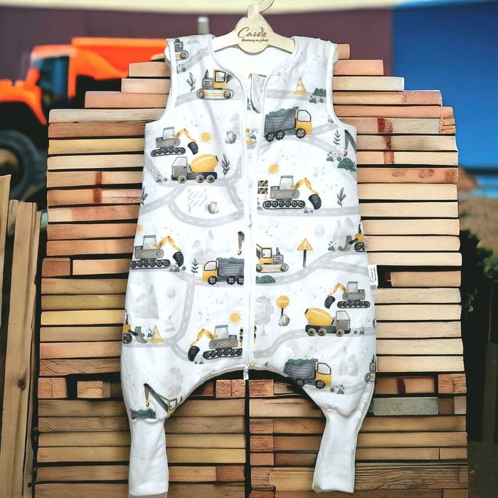 Śpiworek z nogawkami wywijane skarpety 1 tog r 98-104 w Budowa żółta