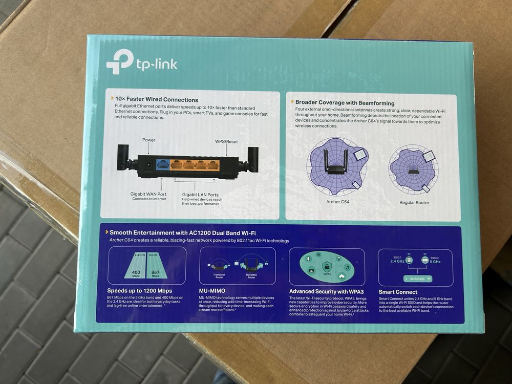 tp link ac1200 wifi router archer c64