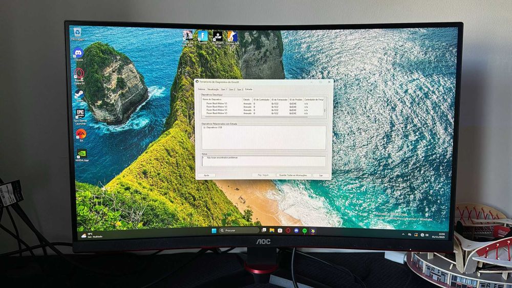 Setup Gamer (PC, Monitor curvo, teclado)