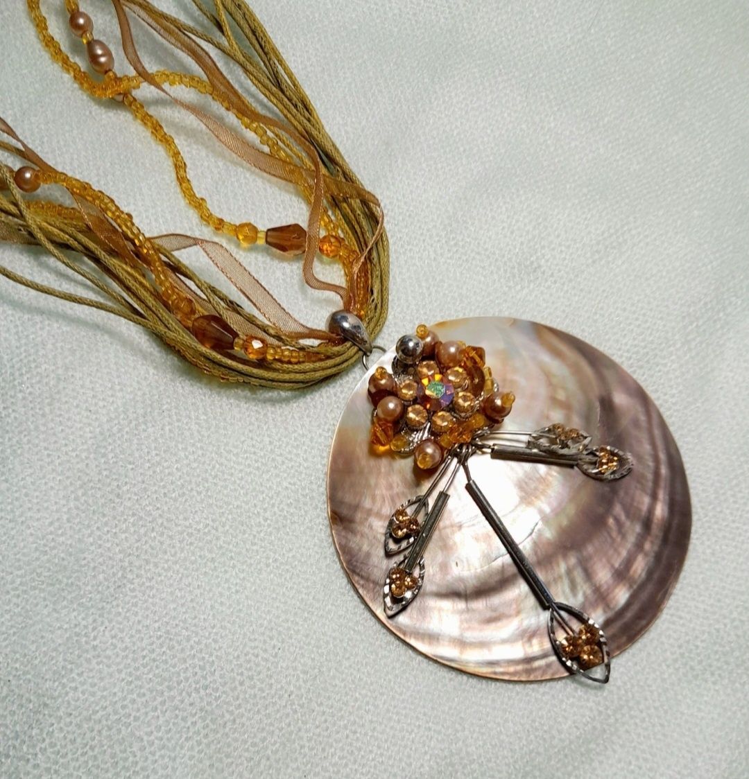 Ожерелье из перламутра, коралла, жемчуга, колье из ювелирного металла