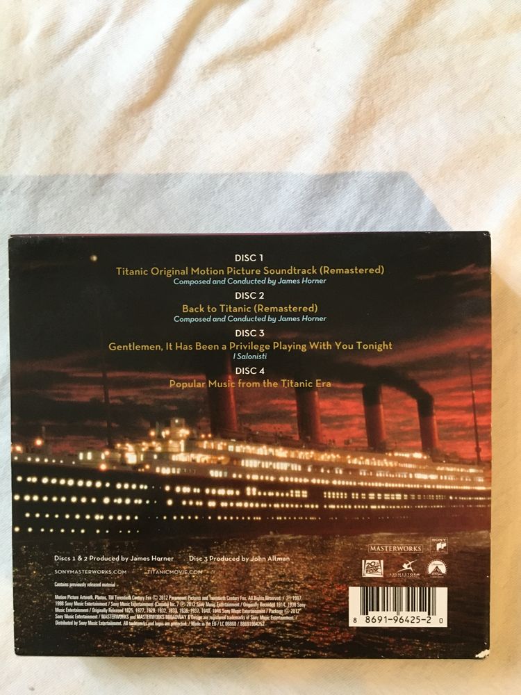 Cd box banda sonora Titanic (ed. colecionador 4 discos)