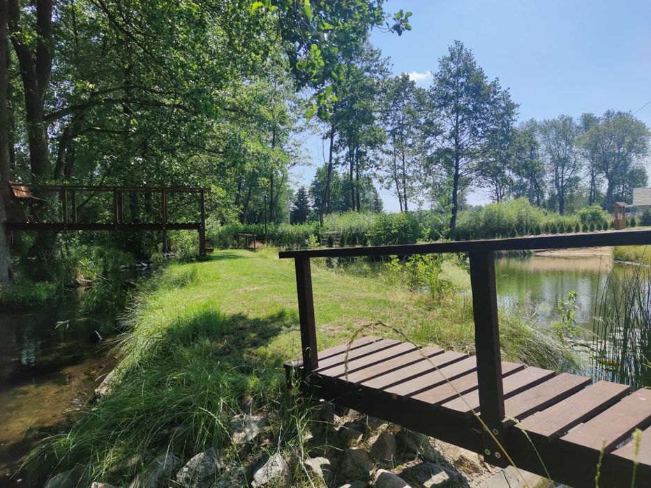Domek letniskowy nad jeziorem Dominikowo , własny staw i plaża