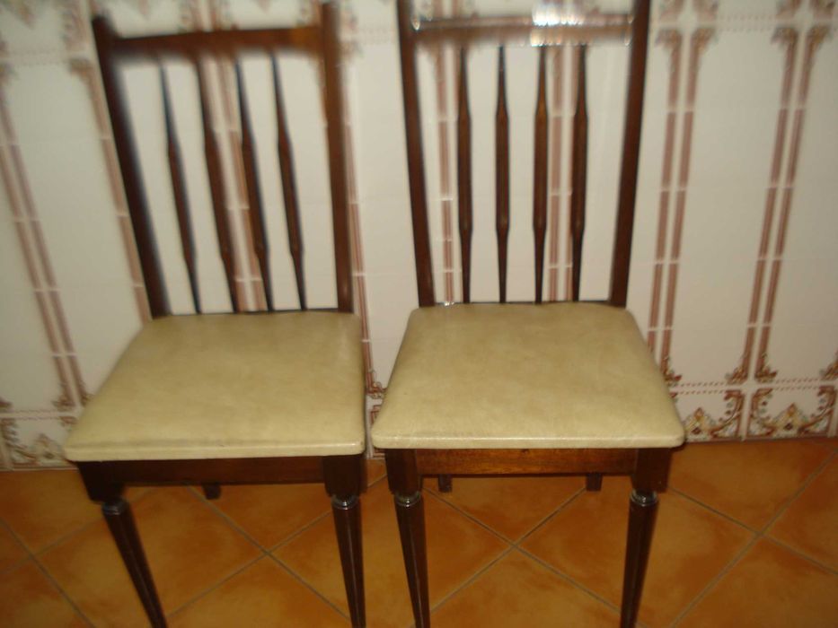 duas cadeiras com estofo de couro