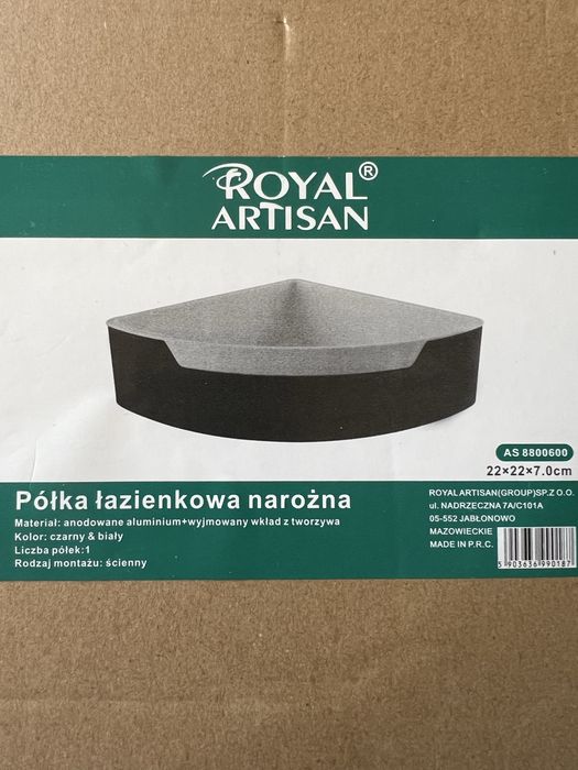 Półka łazienkowa narożna koszyk prysznicowy 22x22x7cm Royal Artisan