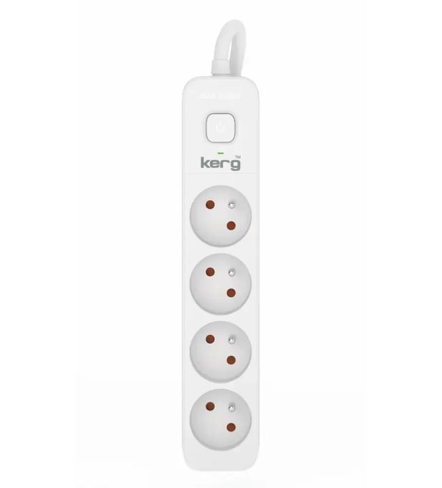 Przedłużacz Kerg z wyłącznikiem 4 gniazda z uziemieniem 5m 16A M02397