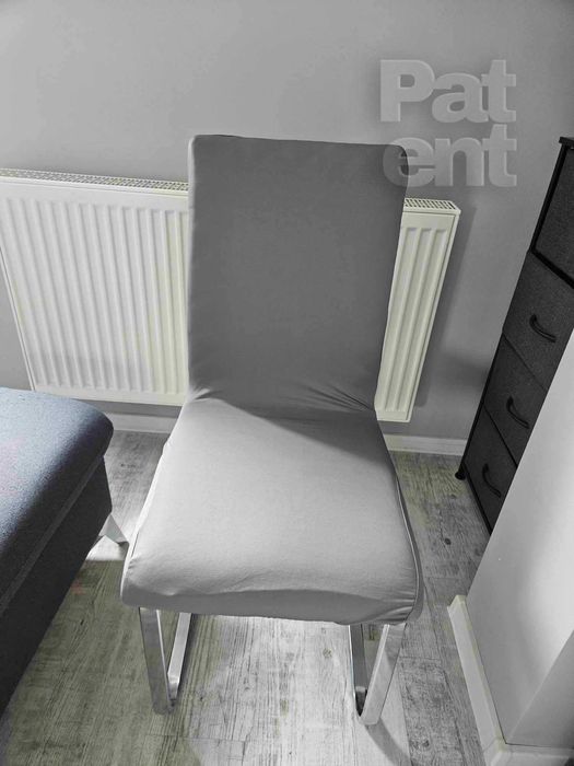 Pokrowce na krzesła uniwersalne elastyczne 6 sztuk szare komplet