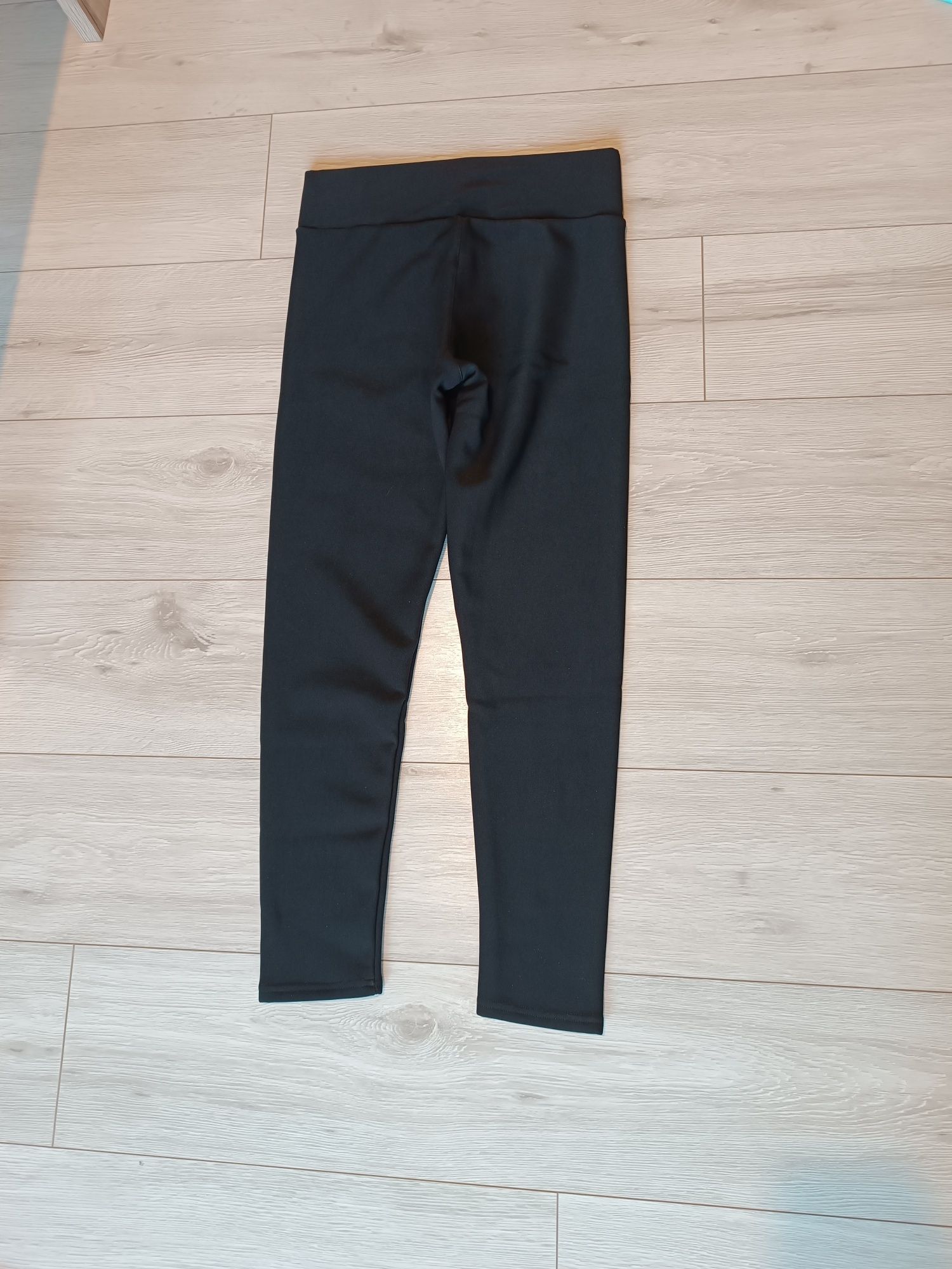 Legginsy getry czarne ocieplane M/L