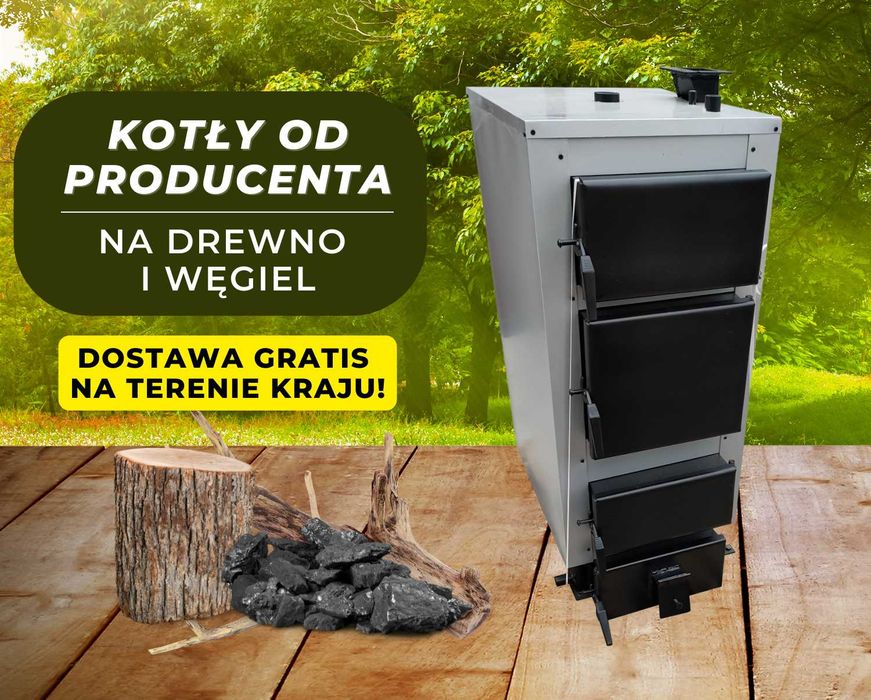 Ekologiczny Kocioł Piec 7kW do 60 m2 drewno węgiel Promocja