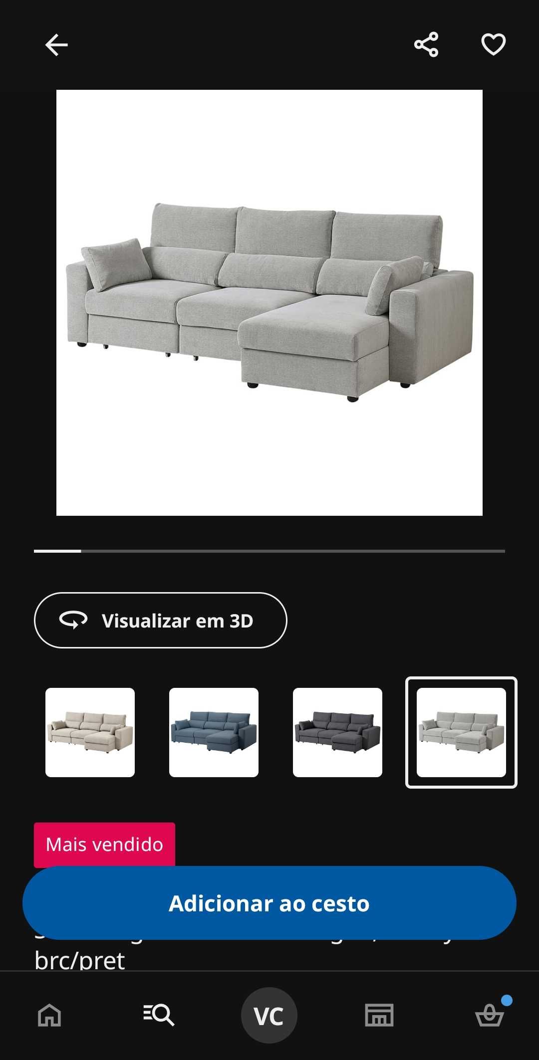Sofá 3 lugares como novo