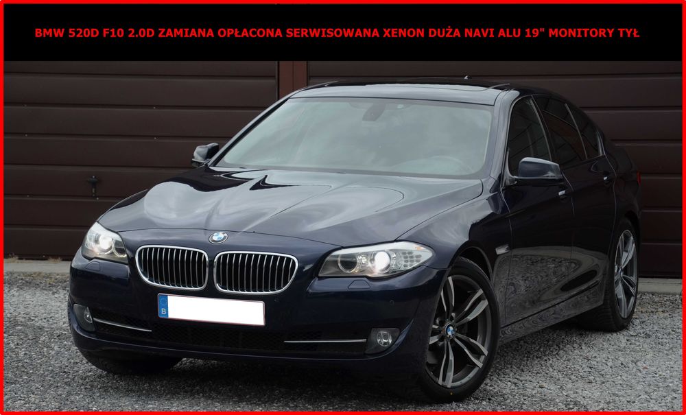 BMW 520D F10 2.0 Diesel Zamiana Opłacona Serwis Navi Xenon