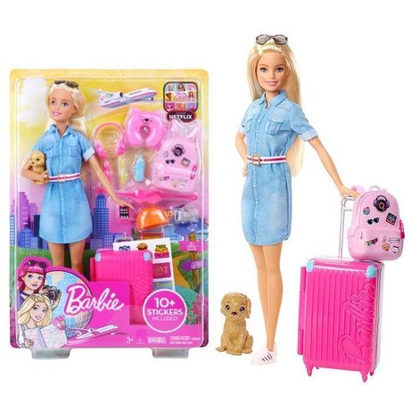 Барби путешественница Barbie Doll and Travel Set with Puppy Оригинал