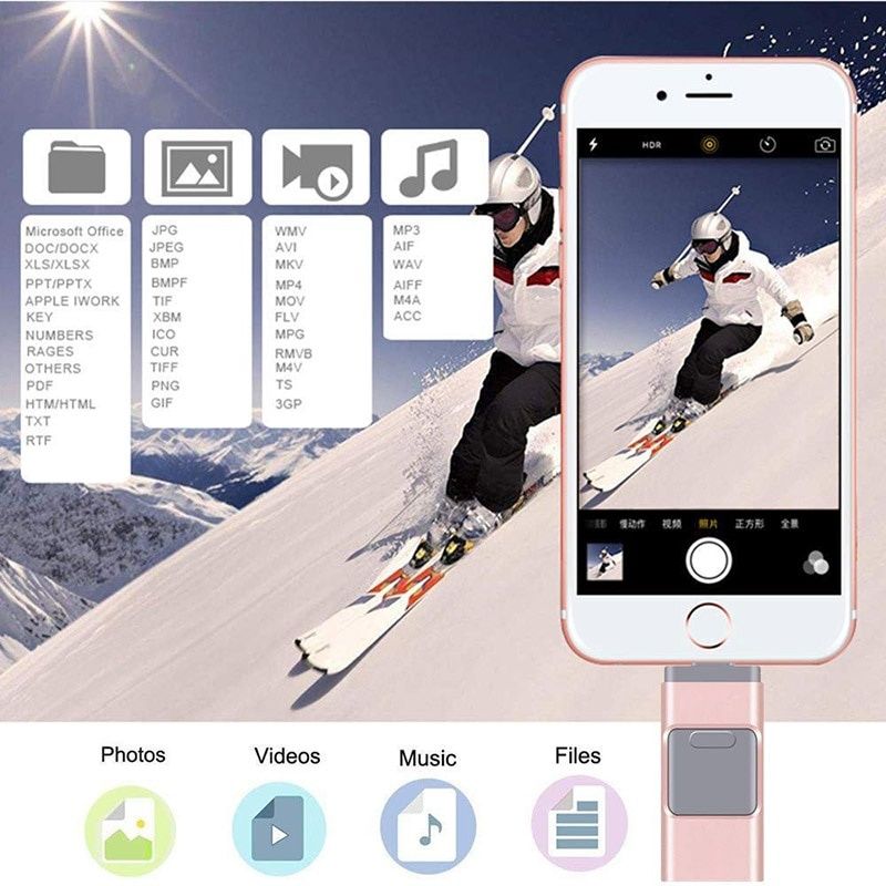 USB-флеш-накопичувач USB Флешка 4в1 256GB Type-C/Micro/Lightning/USB д