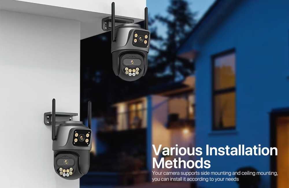 Câmara de Segurança PTZ com dupla lente (Cartão SD 32Gb incluido)