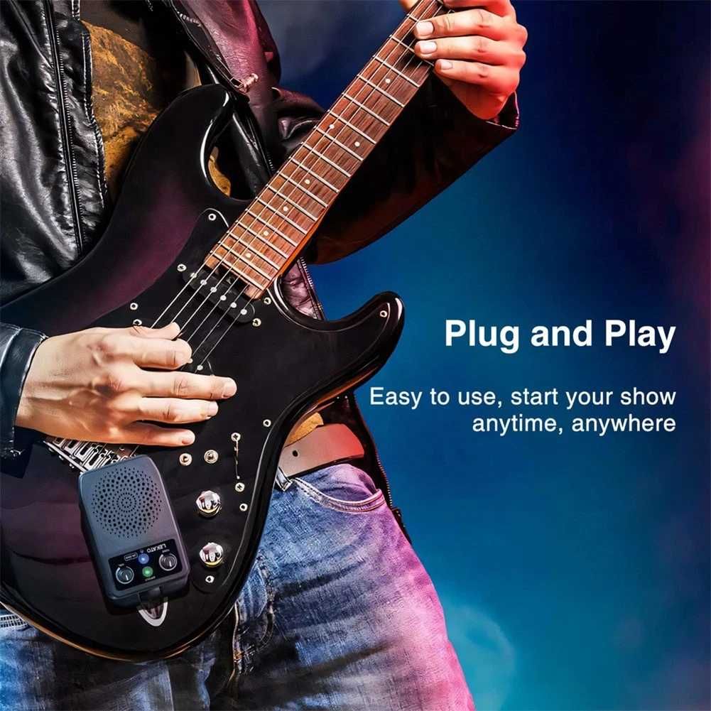 Wzmacniacz gitara instrumenty przenośny akumulator efekty Bluetooth
