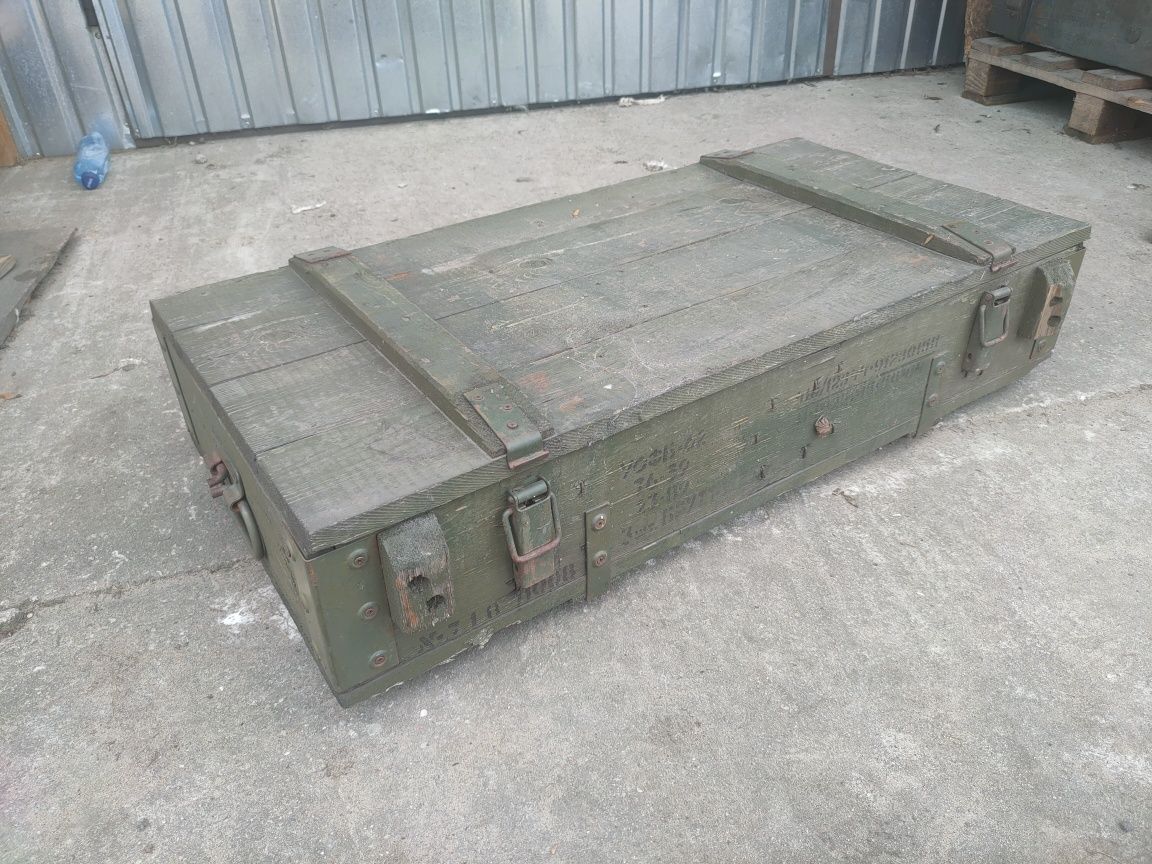 PROMOCJA ! Skrzynia drewniana ogrodowa wojskowa 92x45x20  Dekoracja D
