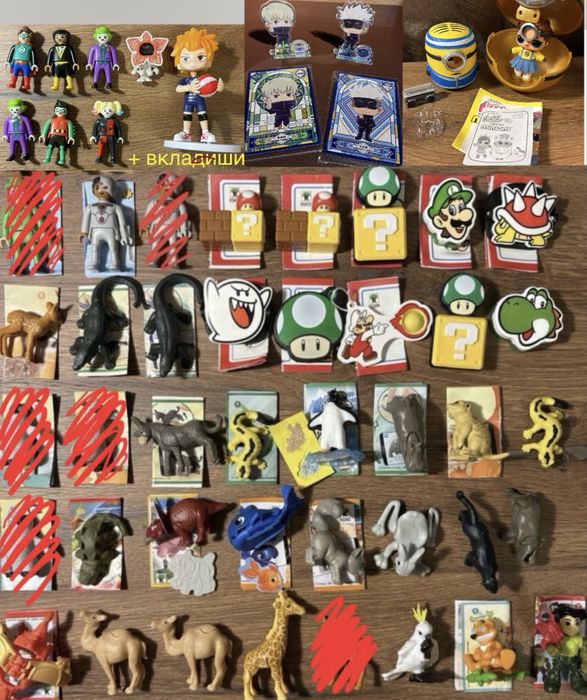 Іграшки кіндер (Kinder mario, natoons, marvel, playmobil)