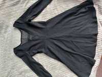Śliczna Sukienka czarna z dekoltem V i wyciętymi plecami M -L