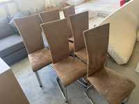 Zestaw 6 fajnych krzeseł welur krzesła dowóz wysyłka