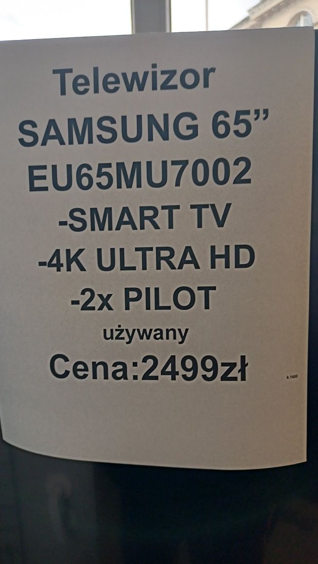 Telewizor 4k Samsung 65 cali eu65mu7002