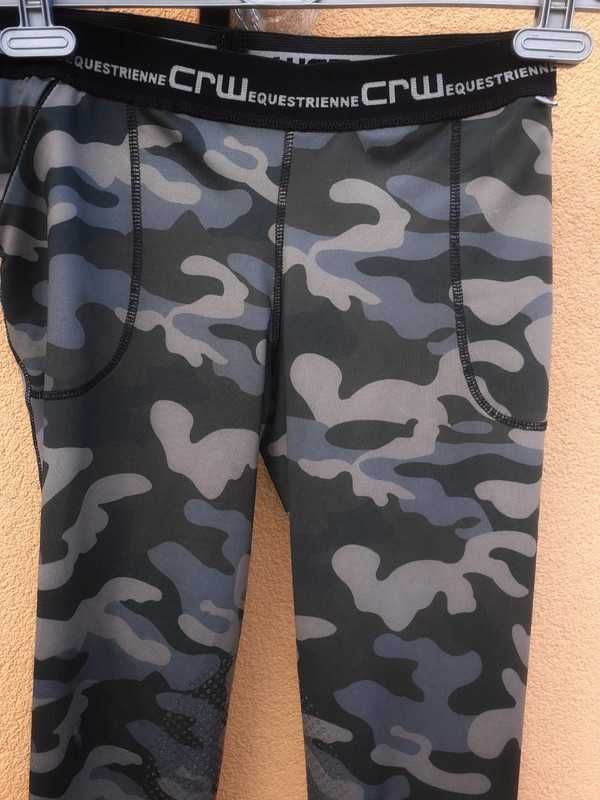 CRW equestrienne legginsy spodnie damskie jeździeckie moro-M,38