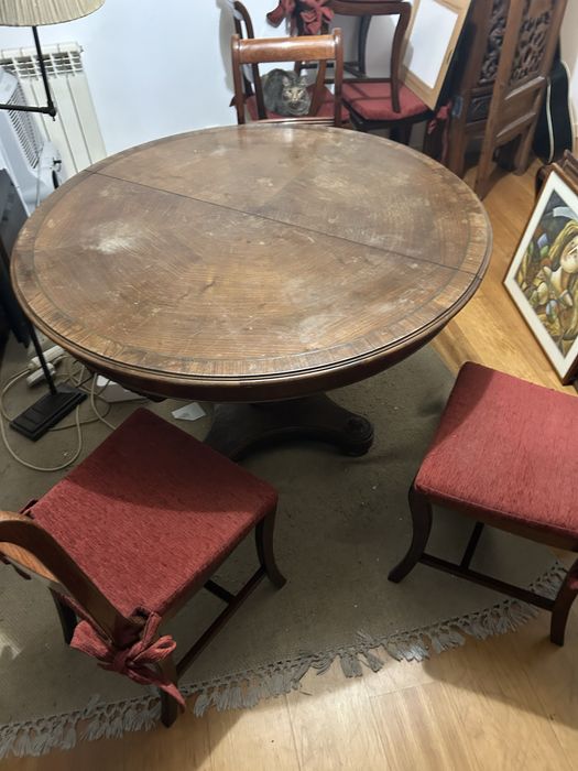 Mesa jantar extensivel com 6 cadeiras madeira macica