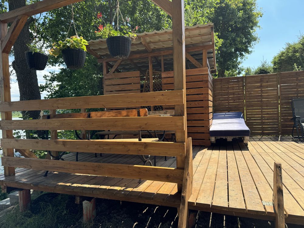 MAZURY Domek 9 osób nad jeziorem z pomostem, łódką i tarasem