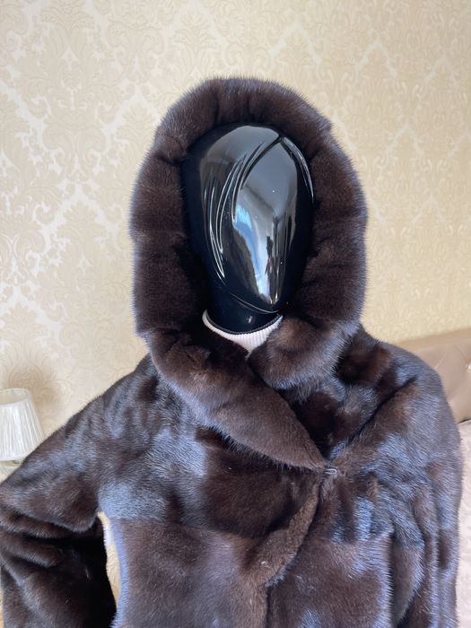 03.11 Примірки Київ! Норкова шуба 80 см з капюшоном, 42-44