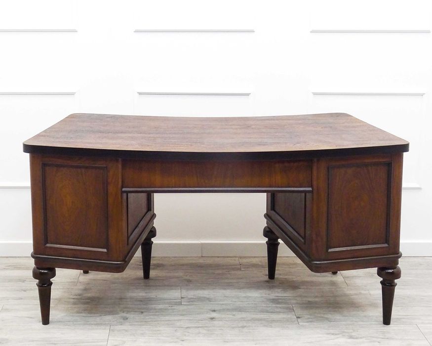 Solidne BIURKO gabinetowe drewno PALISANDER 2 szafki szuflada ANTYK