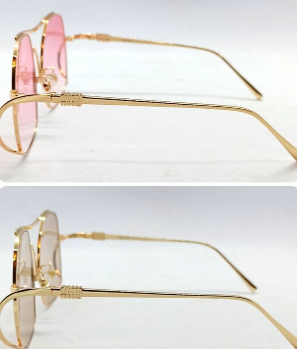 Miu Miu очки женские модные брендовые градиент в золотом металле