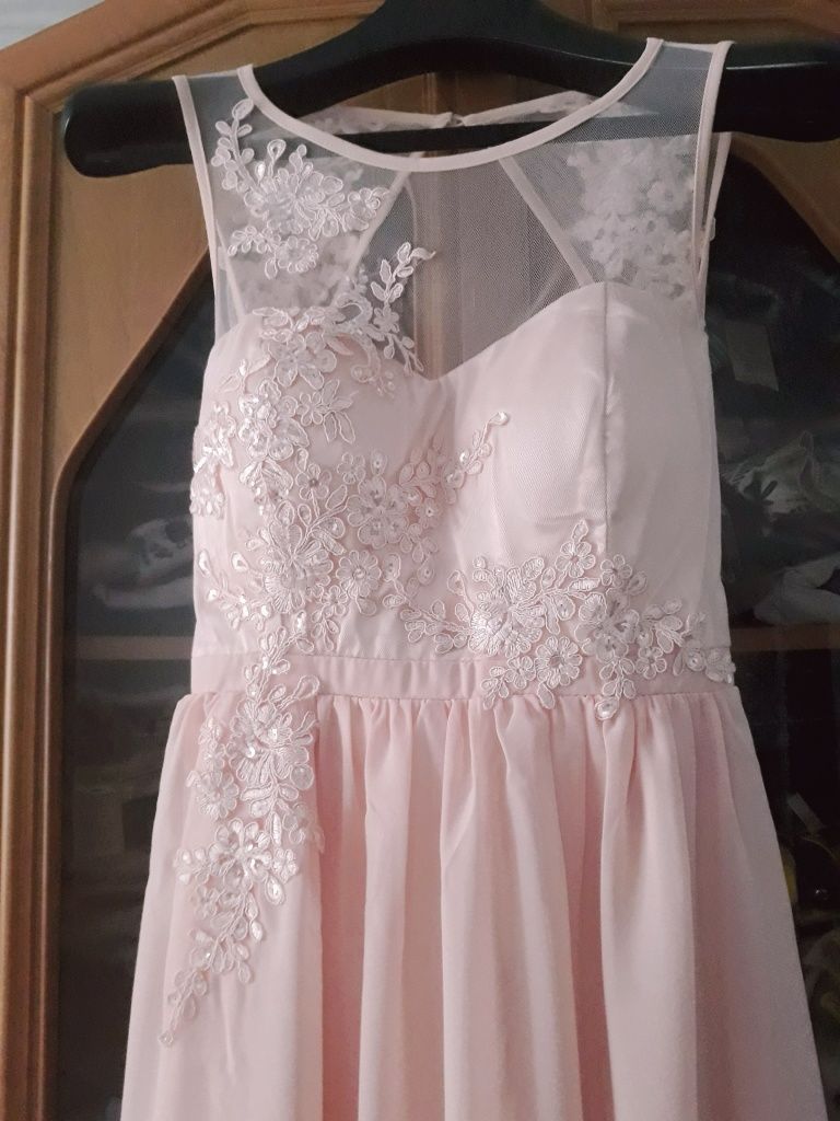 Śliczna sukienka, suknia na wesele maxi rozmiar 38 M