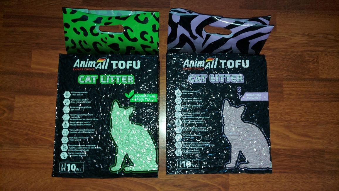 Наповнювач тофу, 10 л, Animall Tofu, соевый наполнитель, Лаванда
