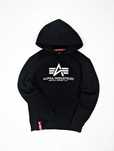 Alpha Industries czarna bluza z kapturem S logo