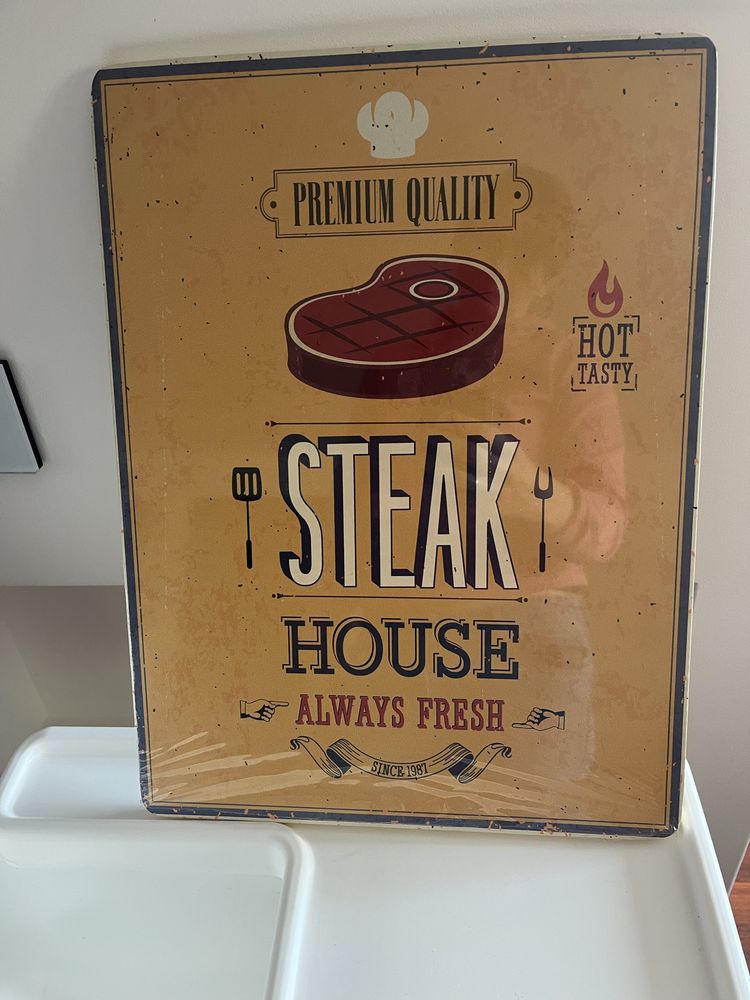 Obraz plakat steak house always fresh