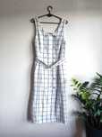 Elegancka i stylowa sukienka w kratę Marks & Spencer 100% z lnu L (40)