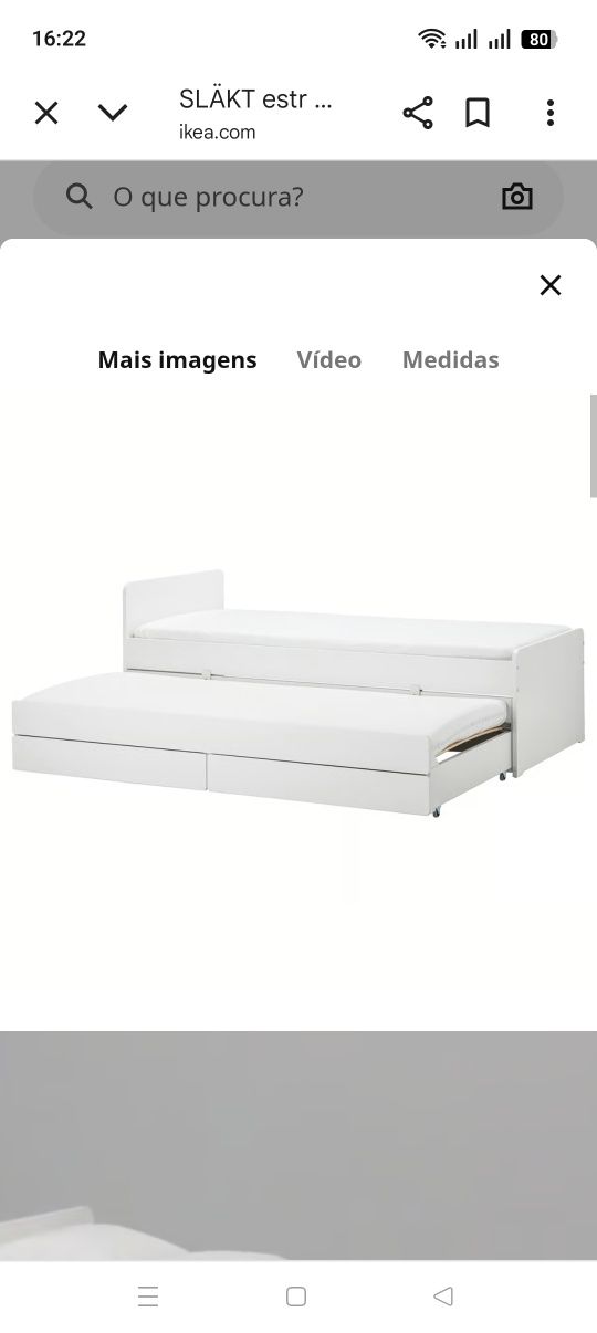 Cama de solteiro SLAKT  Ikea