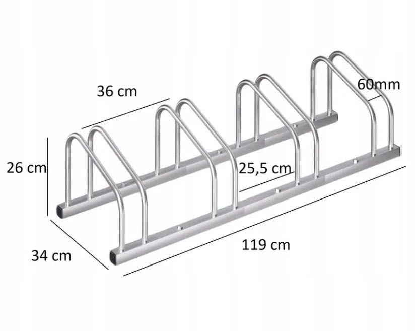 Stojak Uchwyt Parking Rowerowy na 4 Rowery Rower ŁATWY MONTAŻ Mocny