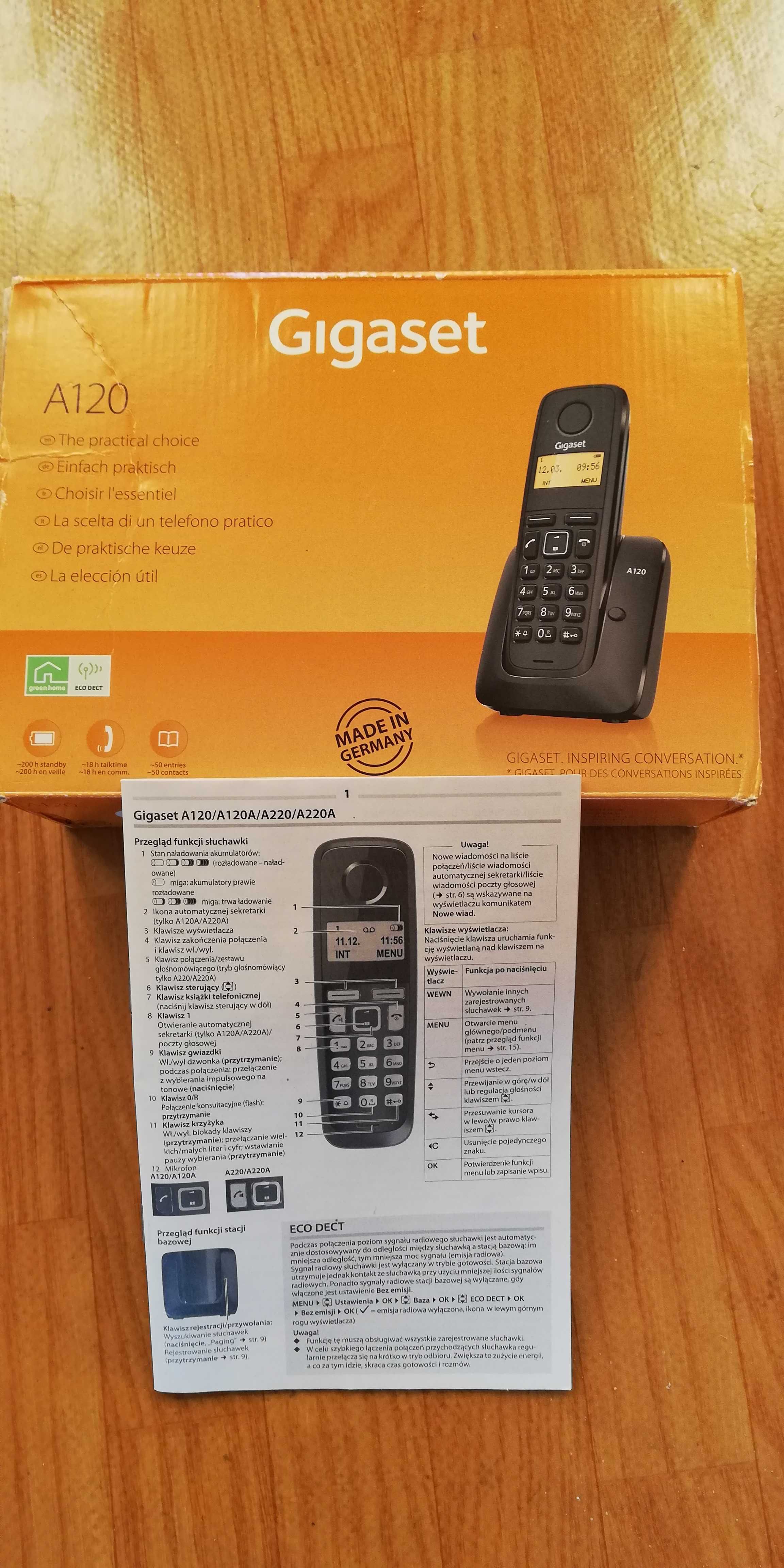 telefon stacjonarny bezprzewodowy GIGASET A120