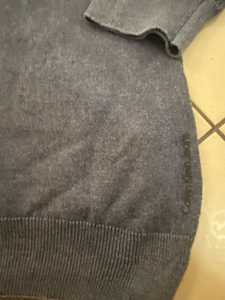 Calvin Klein cienki sweterek a’la jeans r. XL niebieski, extra stan