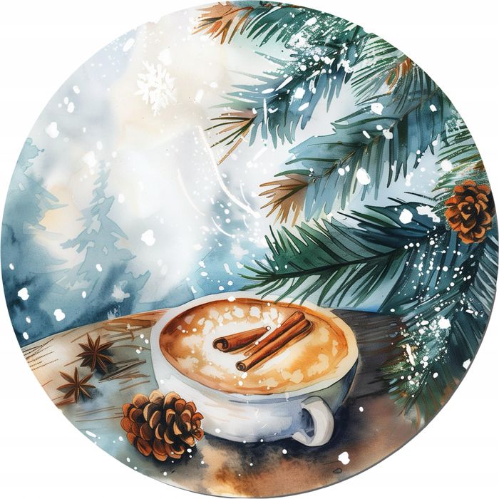Podkładki pod talerz 30 cm Świąteczny nadruk Filiżanka herbaty