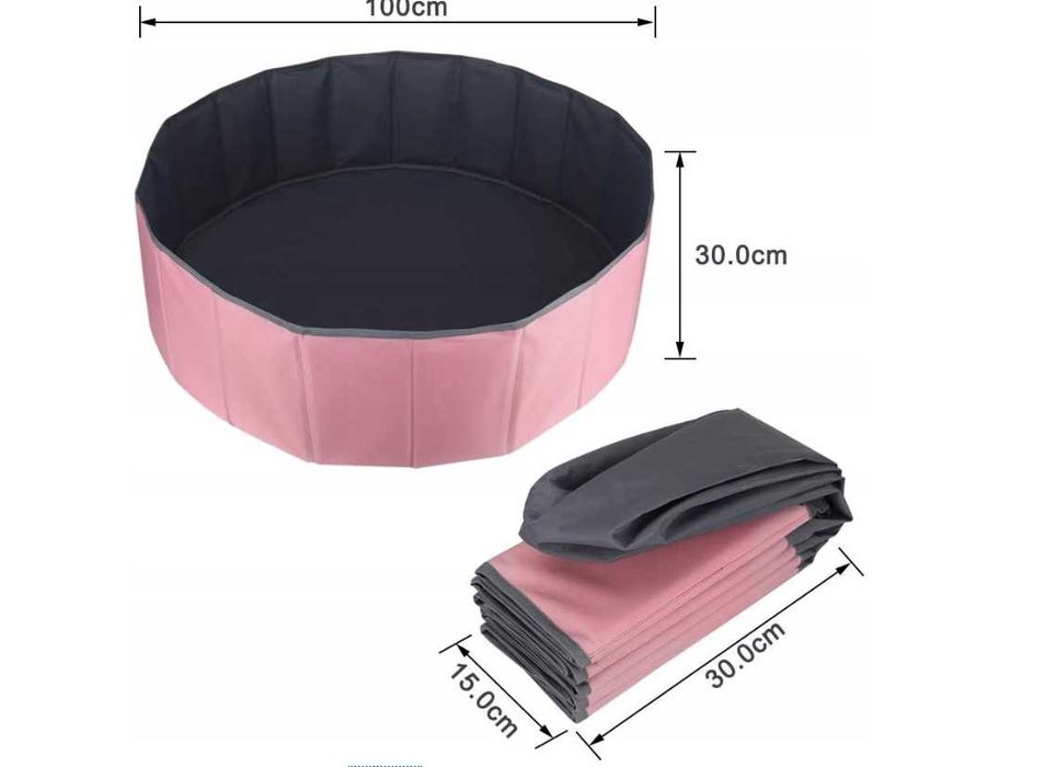 Kojec dla dzieci suchy basen OKRĄGŁY 100 cm 1m  Pastelowy Szary Różowy