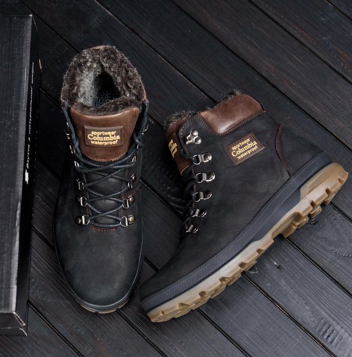 Високі чоловічі черевики зимові, шкіряні, мужские кожаные ботинки