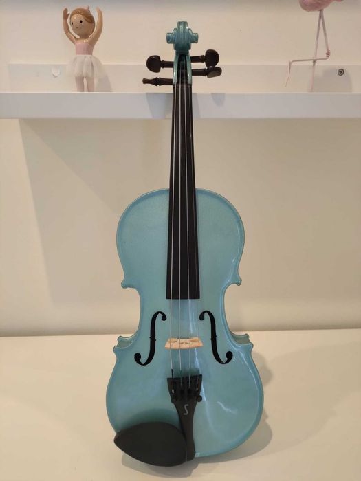 Stentor Harlequin Violin Outfit, Light Blue, 1/2